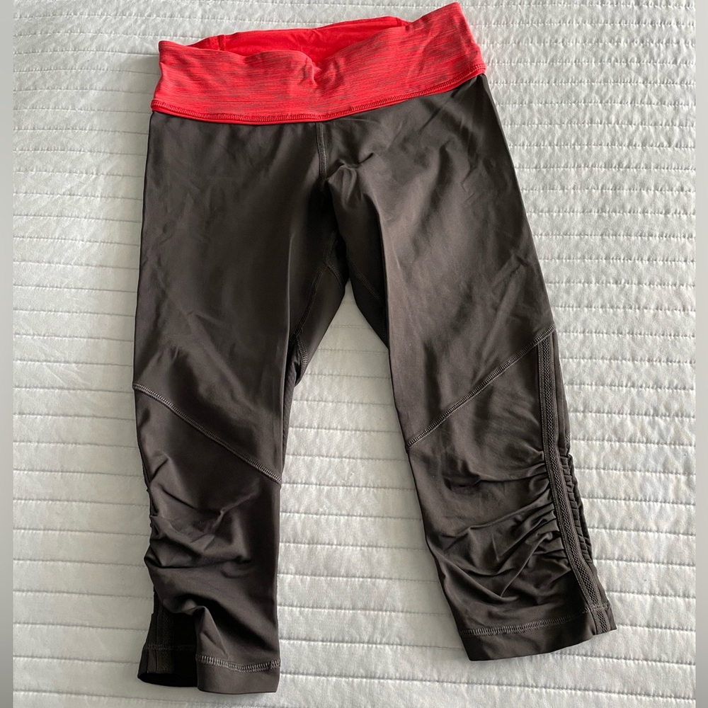 lululemon athletica Capri Leggings with Red Waistband